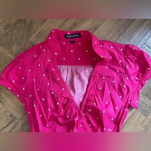Express Design Studio Polka Dot Wrap Blouse